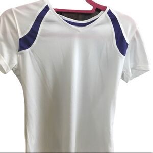 White and blue mesh Workout tennis T-shirt